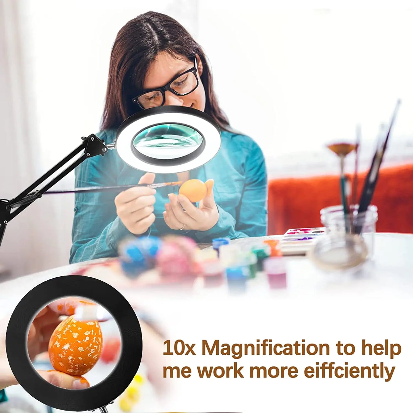 10X Magnification USB 3-Color 64 LED Light Magnifier for Soldering Iron Repair Desk Lamp Skin Care & Beauty Tools