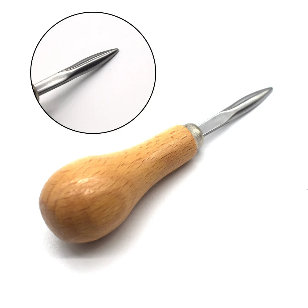 Jewelry Diamond Bezel Set Gemstone Setting Tool Pusher Hand DIY Tool with Wooden Handle