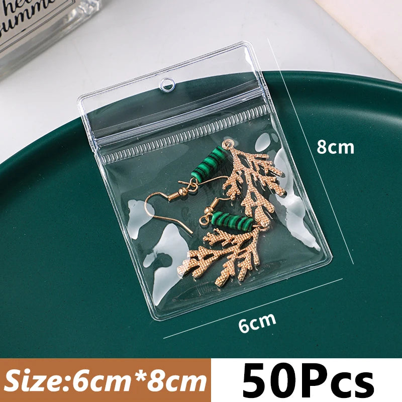 Anti-oxidation Jewelry Storage Bag Desktop Drawer Organizer Transparent Necklace Bracelet Ring Holder Pouch Earring Display Case
