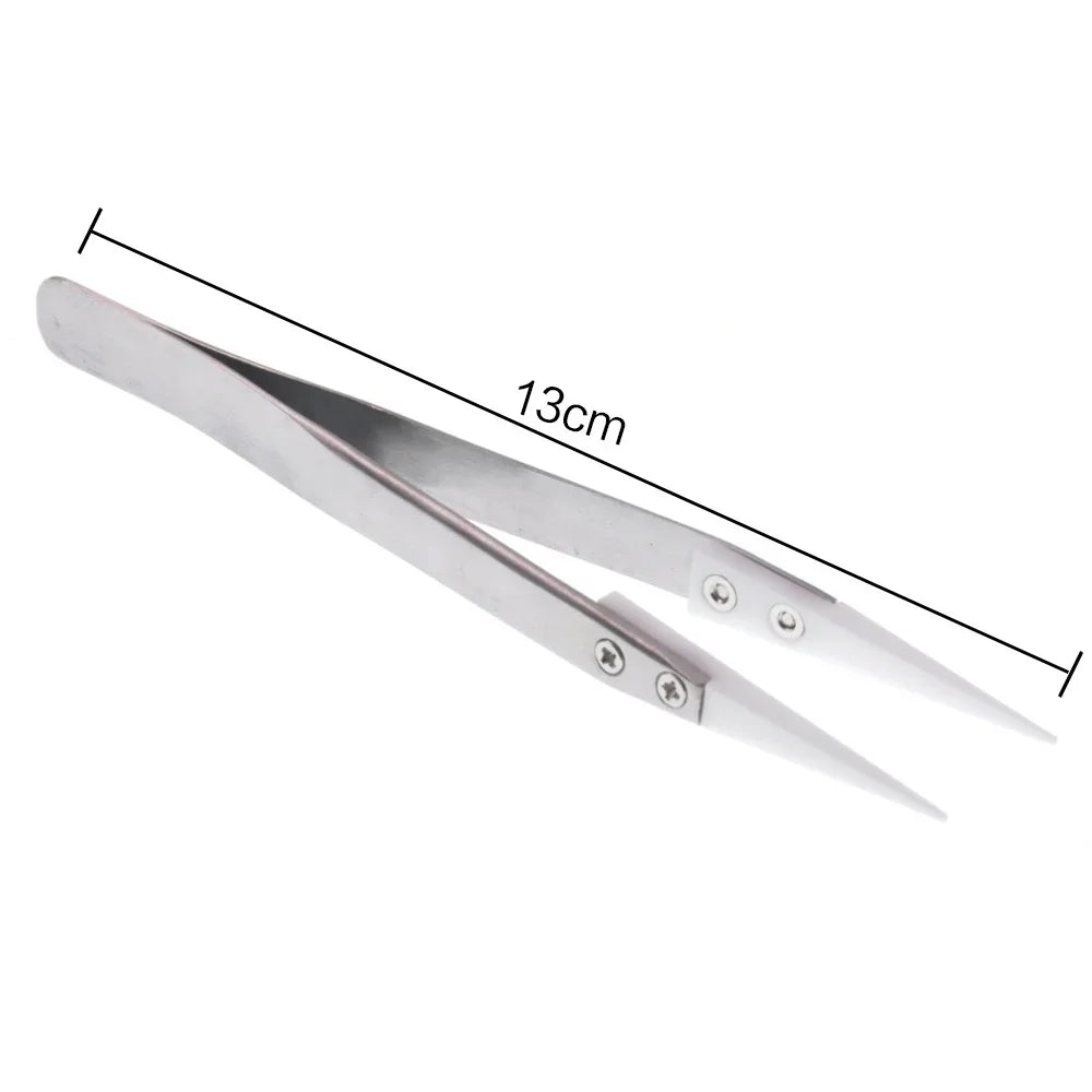 STONEGO Ceramic Tweezers, High-Temperature Resistant, Acid and Alkali Corrosion Resistant, Insulated Clamping Tool