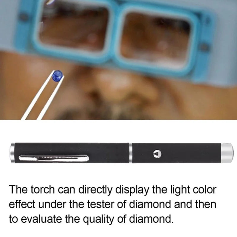 Diamond Tester Flashlight Torch Pen Lighting Jewelry Identification Aids(Blue&Amp;Purple Light)