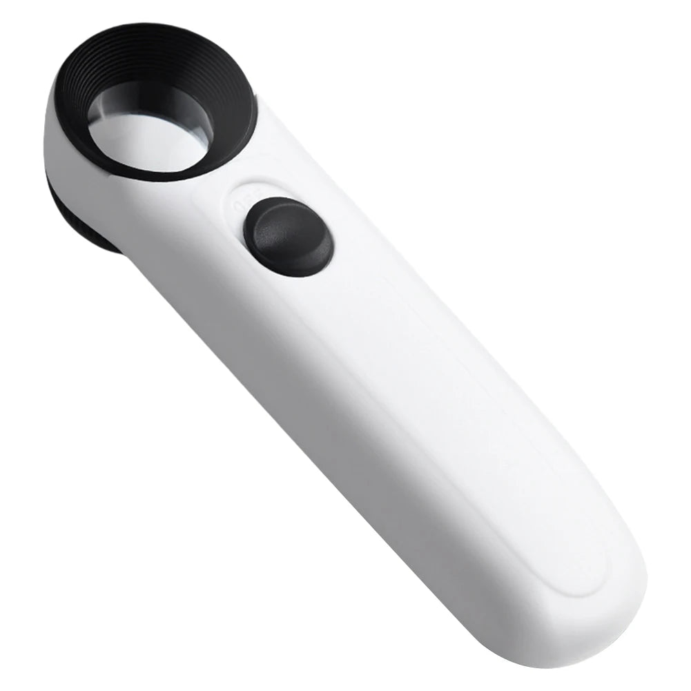 40X Handheld Magnifier HD Magnifying Glass with 2 LED Lights Jeweler Eye Jewelers Loupe for Identification Jewelry Diamond Jade