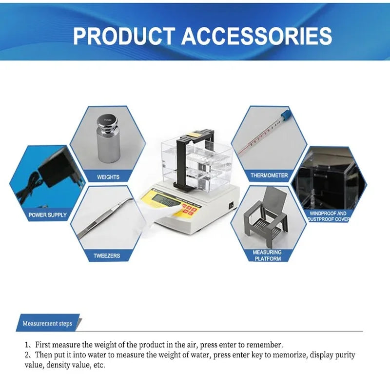 Portable Gold Purity Tester Electronic Precious Metal Testing Machine DE-200K