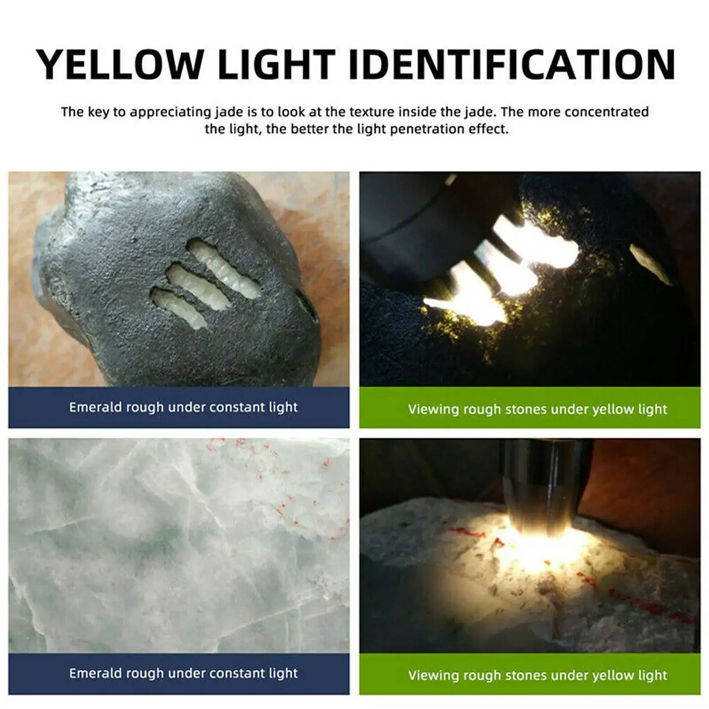 6Colors Expert Jade Identification Torch White/Yellow/Red/Blue/365nm/395nm UV Flashlight Ultraviolet Gems Jewelry Amber Detector
