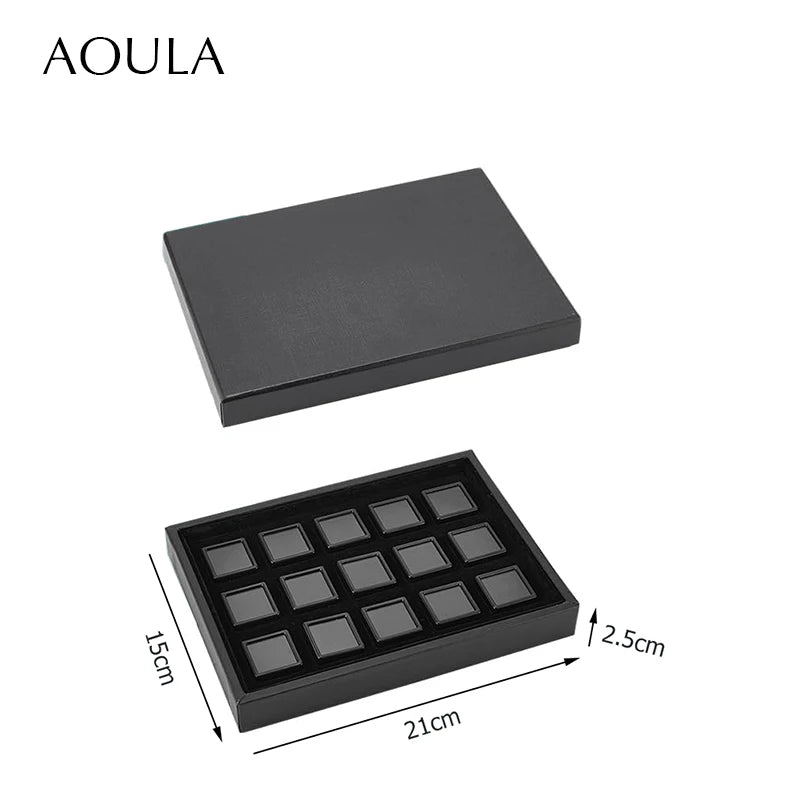 Gem Jar Display Gemstone Jewelry Insert Tray Loose Diamond Stone Display Box Gems Storage Holder Container Organizer with Sponge