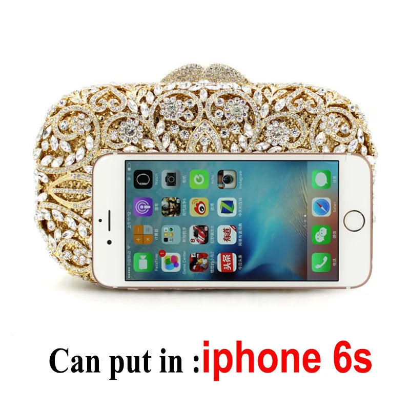 Rhinestone Empty Metal Diamond Dinner Bag Ladies Banquet Diamond Multifunctional Cosmetic Organizer Pouch Bolsas De Fiesta Noche