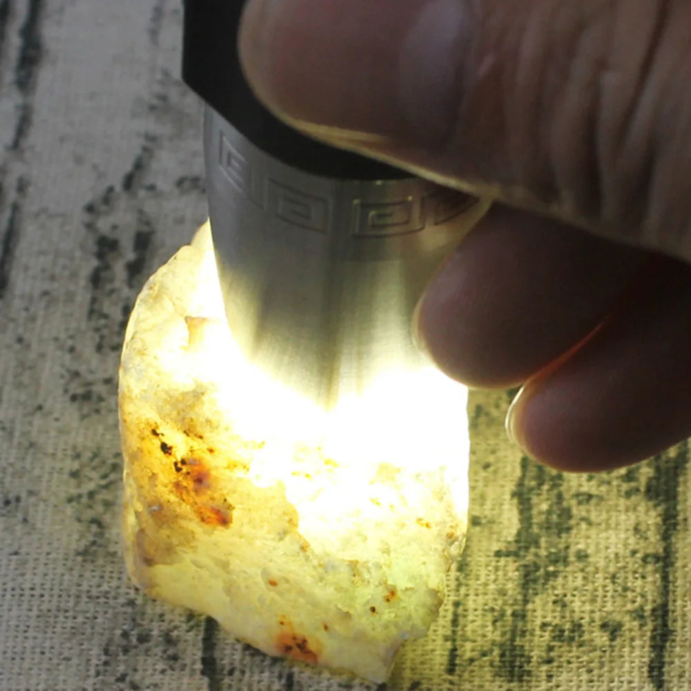 Rechargeable Jade Identification Flashlight 365/395NM LED Torch 3 Light Source Lamp Jewelry Gems Detector UV Light Flashlight