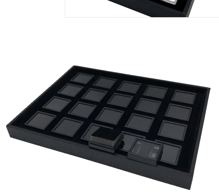 Gem Jar Display Gemstone Jewelry Insert Tray Loose Diamond Stone Display Box Gems Storage Holder Container Organizer with Sponge