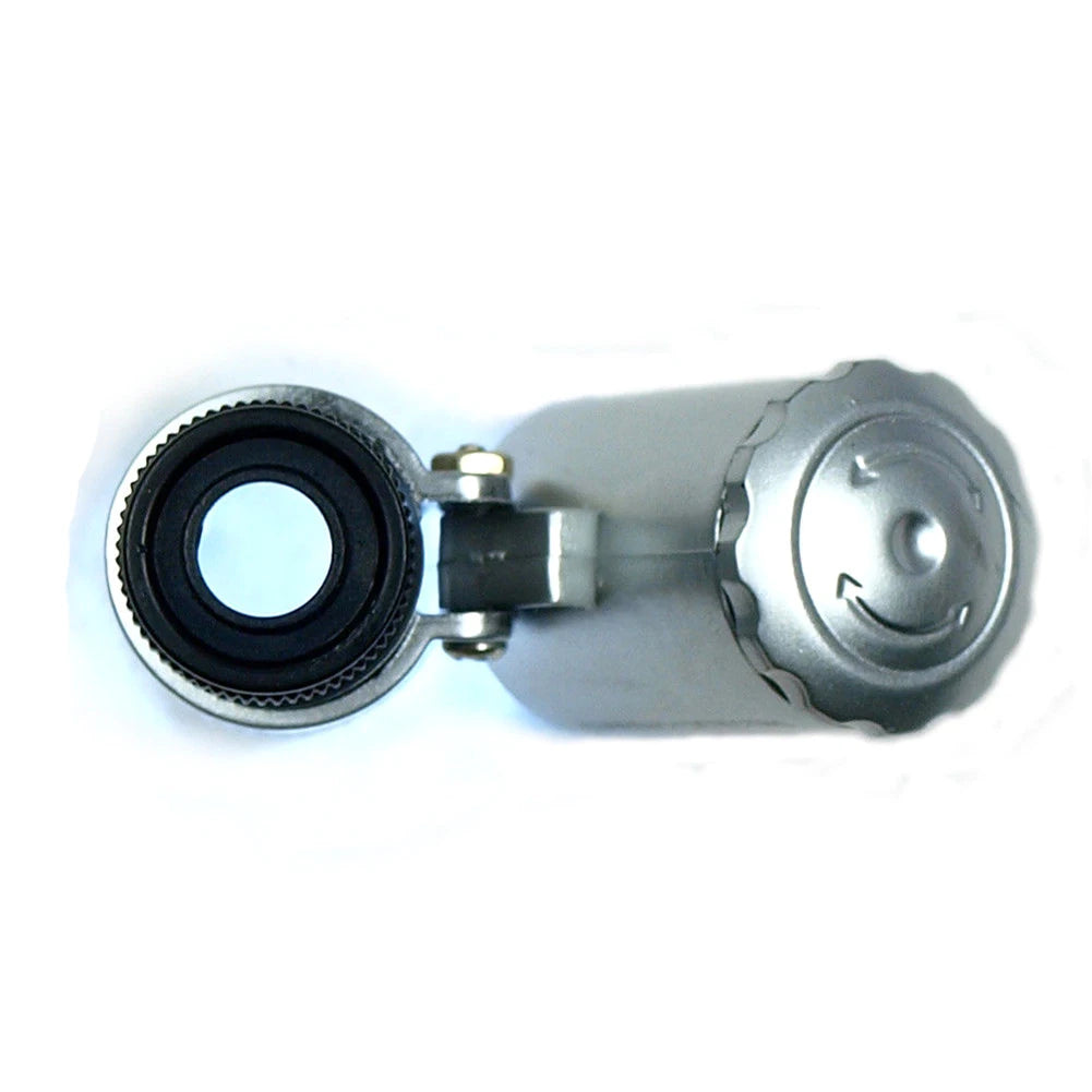 60x Eye Jeweler Loupe with LED UV Light Pocket Magnifying Glass Jeweler Magnifier Adjustable Focus Mini Microscope for Gem Coins