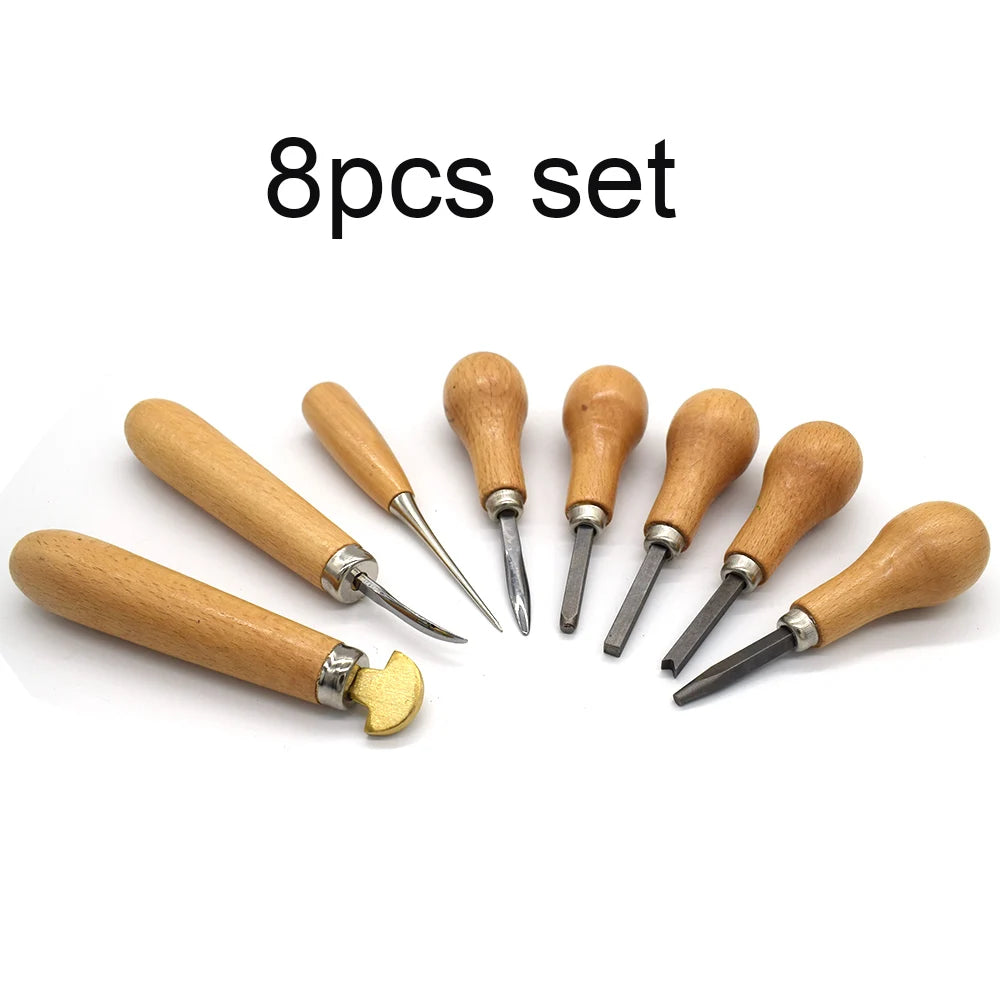 Jewelry Diamond Bezel Set Gemstone Setting Tool Pusher Hand DIY Tool with Wooden Handle