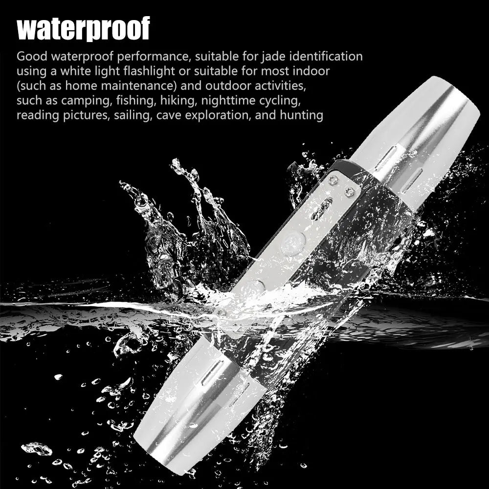 2025 new Jade Identification Torch White/Yellow/Red/Blue/365nm/395nm UV Flashlight Ultraviolet Gems Jewelry Amber Detector