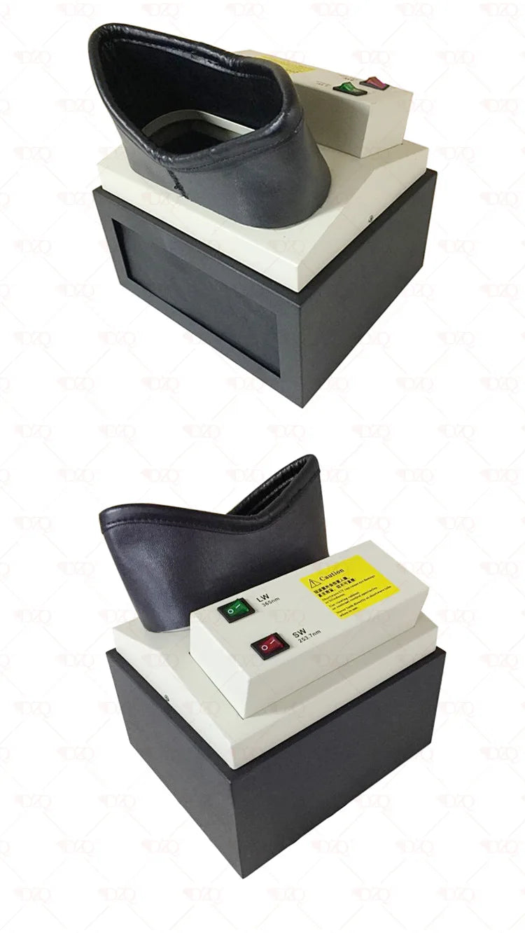Gemstone UV Box Ultraviolet Fluorescence Detector Jewelry Identification Tool Long and Short Wave UV Light, Diamond Testing Lamp