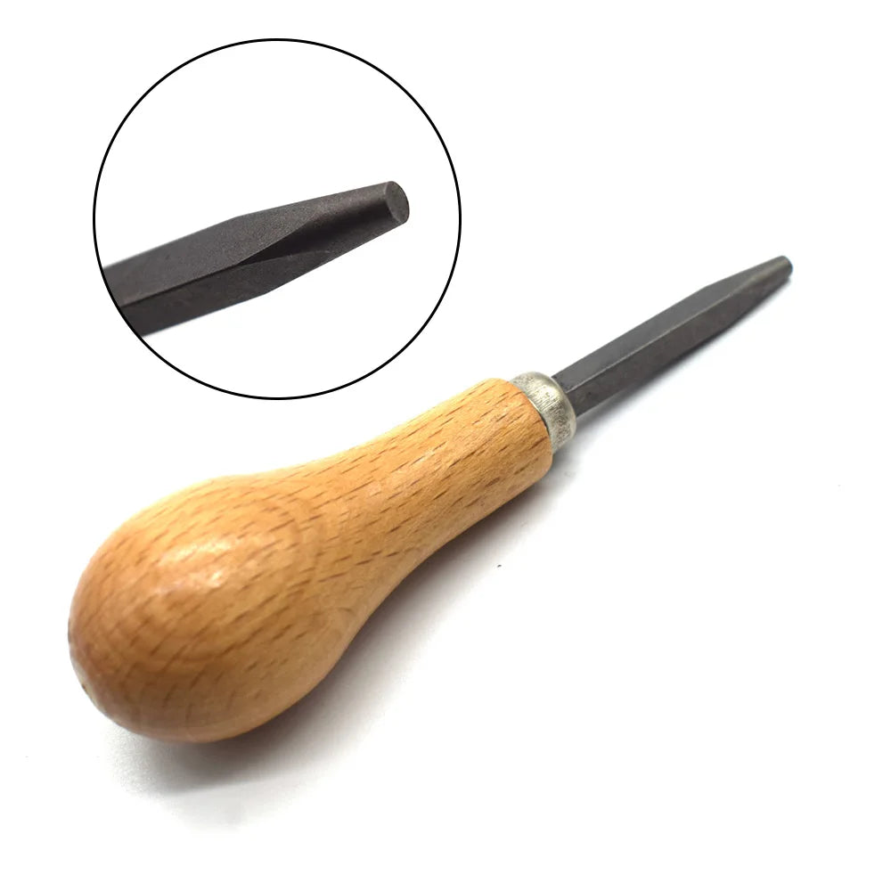 Jewelry Diamond Bezel Set Gemstone Setting Tool Pusher Hand DIY Tool with Wooden Handle