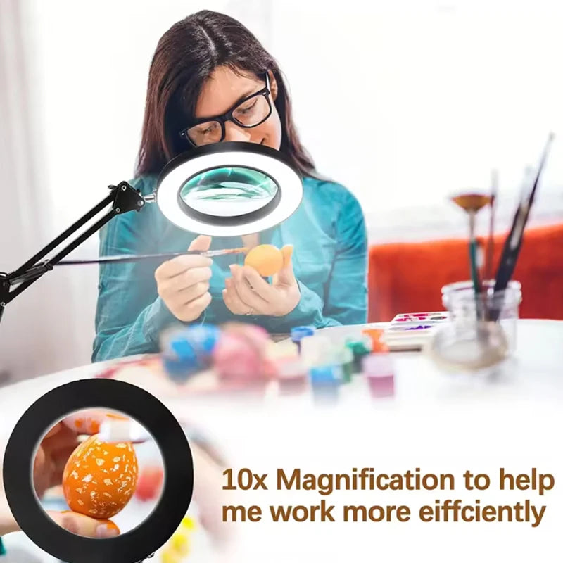 10X Magnification USB 3-Color 64 LED Light Magnifier for Soldering Iron Repair Desk Lamp Skin Care & Beauty Tools