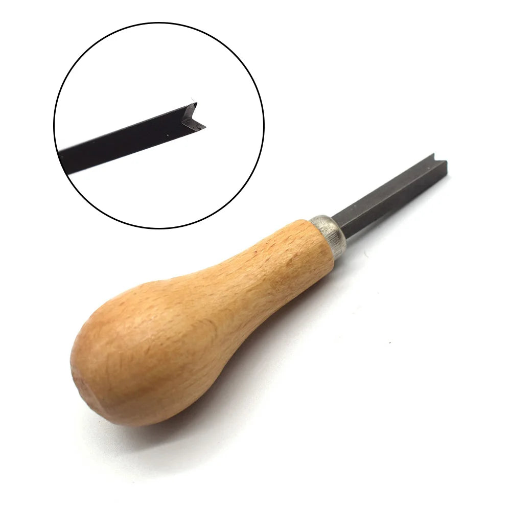Jewelry Diamond Bezel Set Gemstone Setting Tool Pusher Hand DIY Tool with Wooden Handle