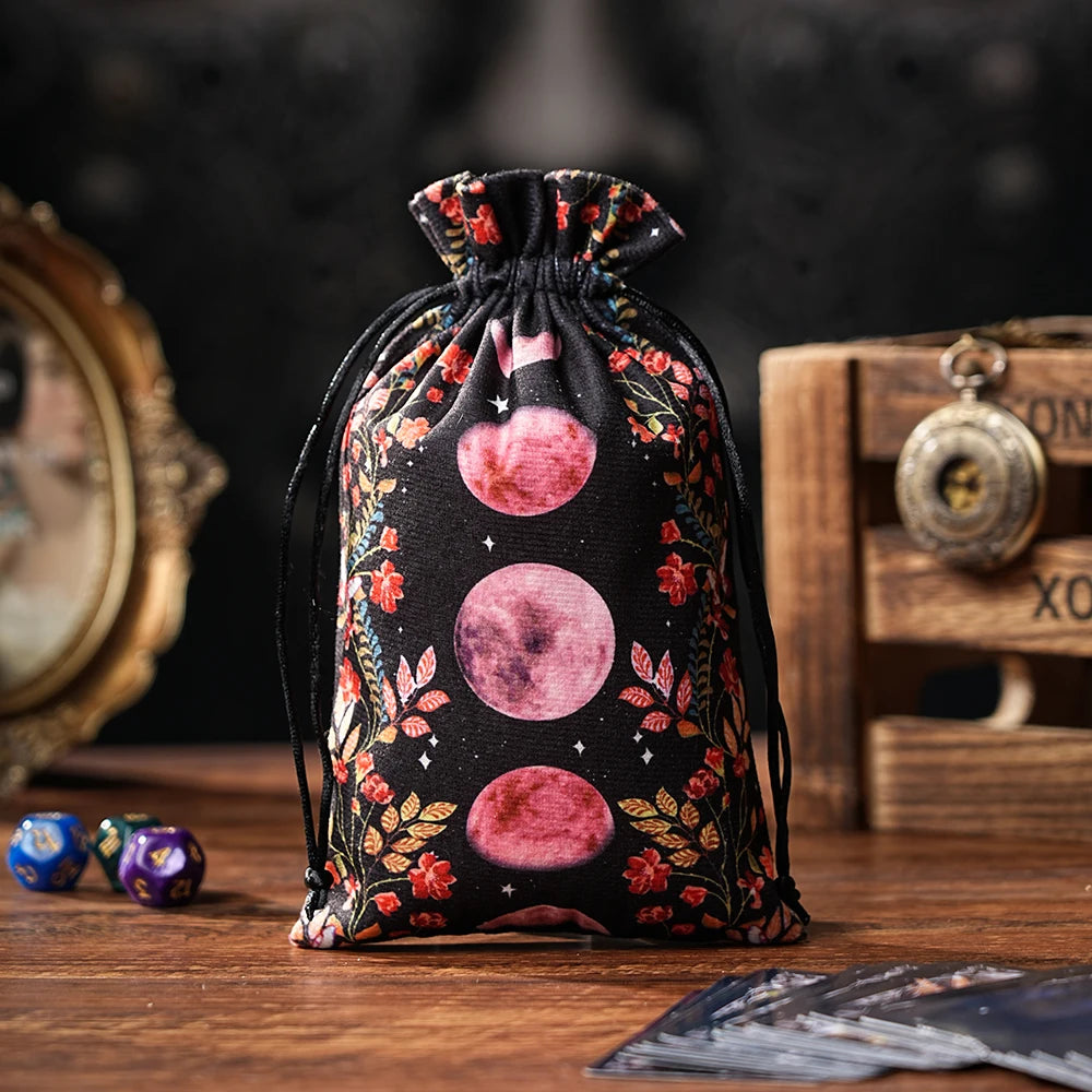 1pc/6pcs Velvet Tarot Oracle Cards Storage Bag Tarot Pouch Rune Dice Crystal Jewelry Bag Multiple Use Pouch Witch Divination