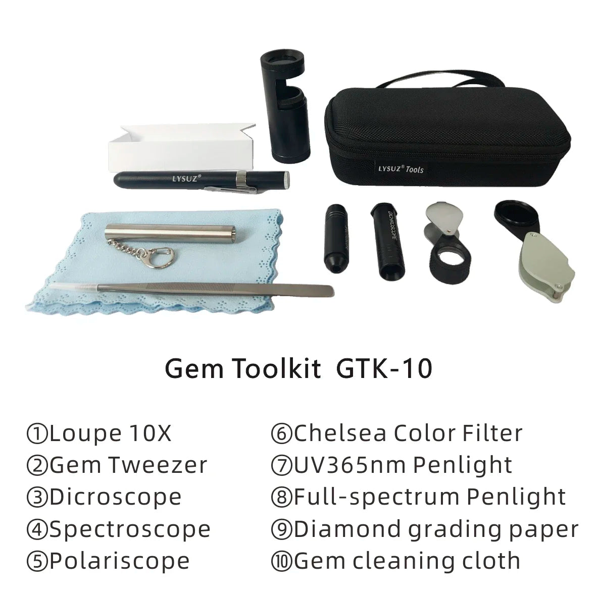 Gemstone Testing Identification Toolkit Polariscope Spectroscope Dichroscope Loupe Gemological Jewelry Diamond Watch Tools LYSUZ