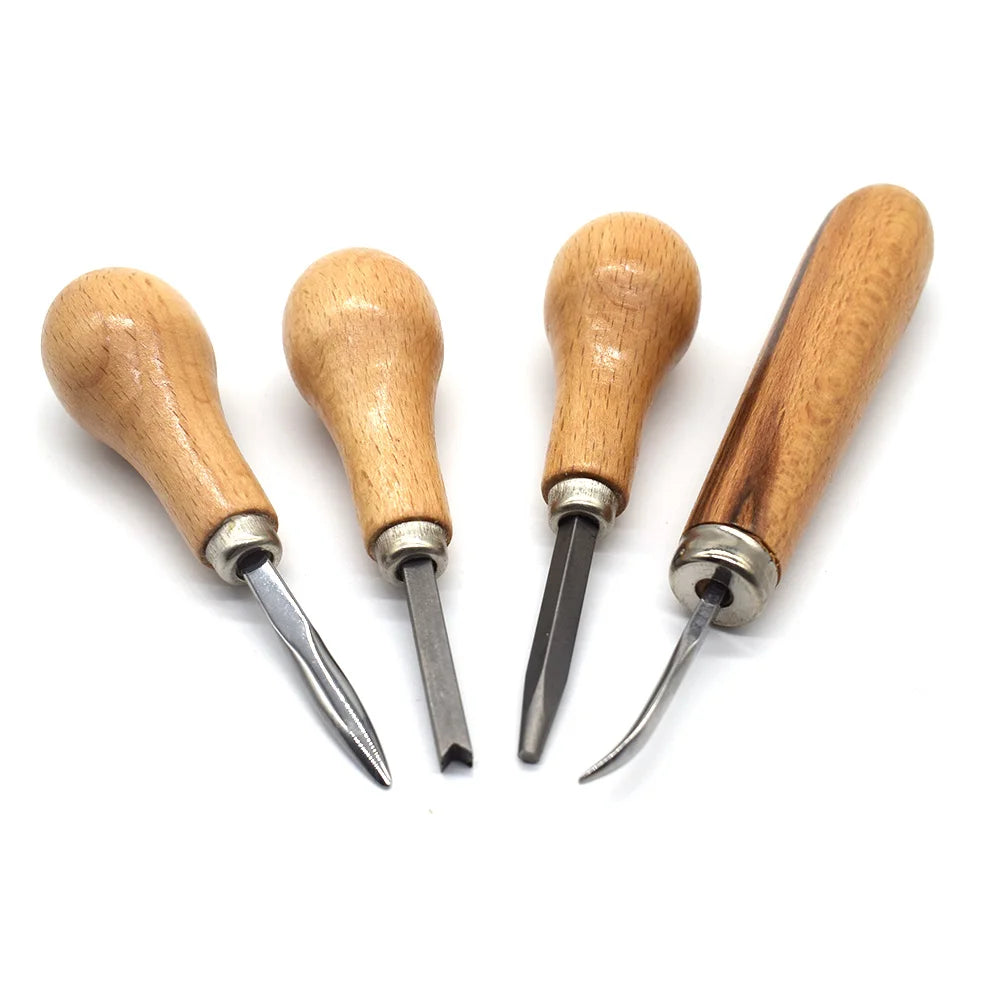 Jewelry Diamond Bezel Set Gemstone Setting Tool Pusher Hand DIY Tool with Wooden Handle