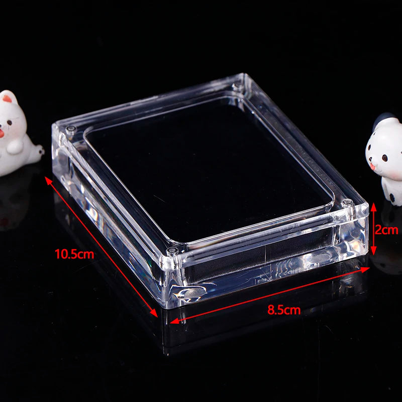 1pcs Acrylic Glass Top Gem Box Gemstone Diamond Display Stand Holder Storage Organizer Case
