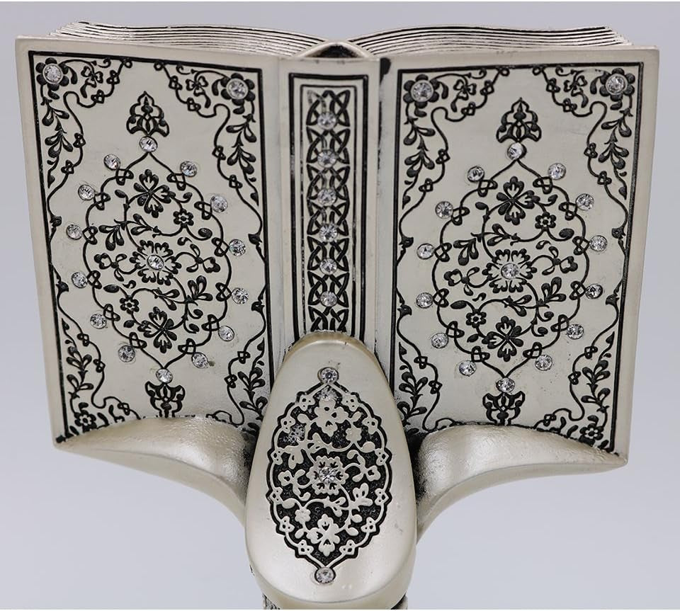 Quran Open Book with Ayatul Kursi and Nazar DUA - Muslim Home Decor Showpiece Ornament Gift 6.25 X 4.5In
