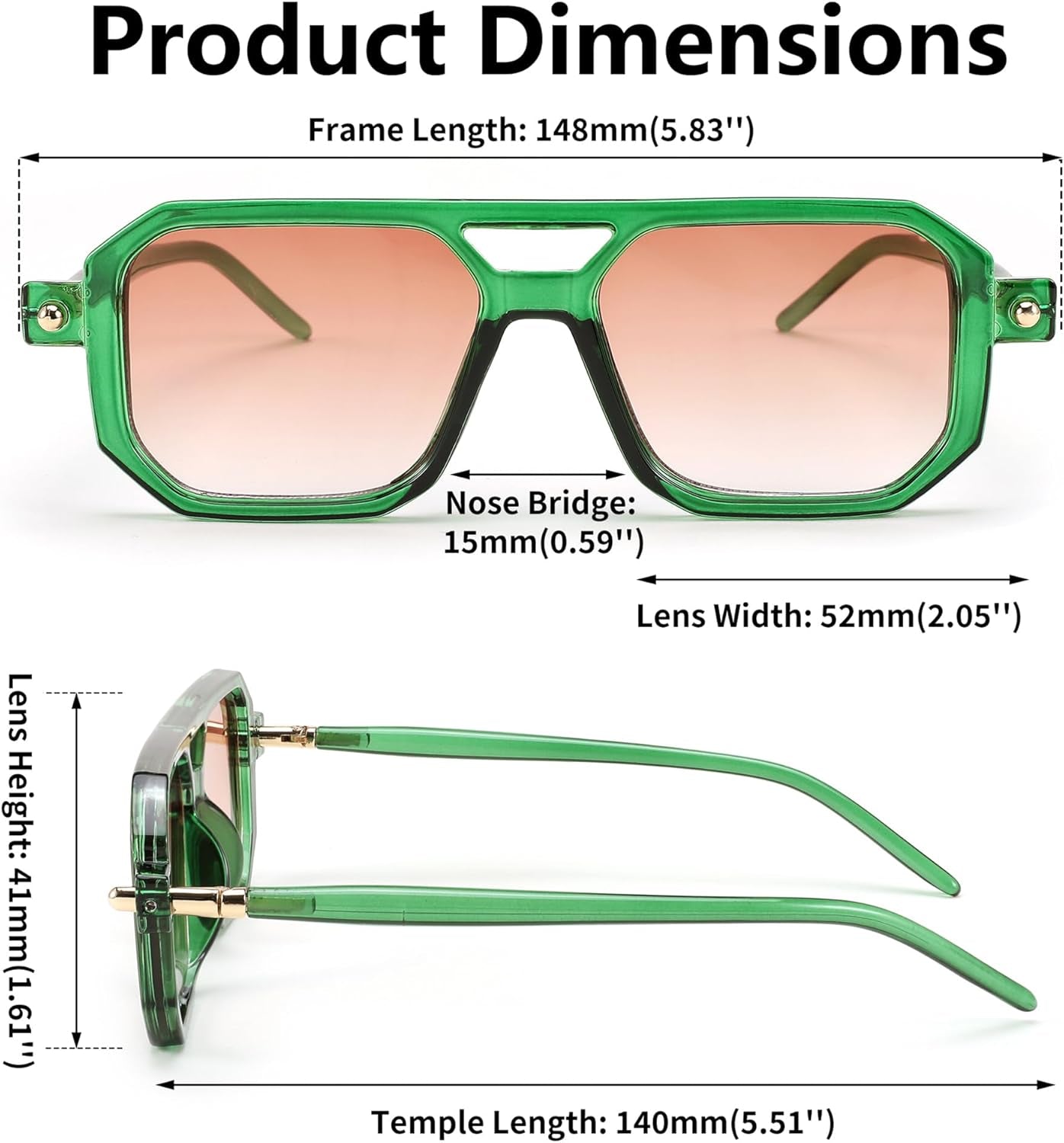 Vintage Square 70S Flat Aviator Sunglasses Women Men Classic Retro Stylish Frame UV400 Sunglasses B2622