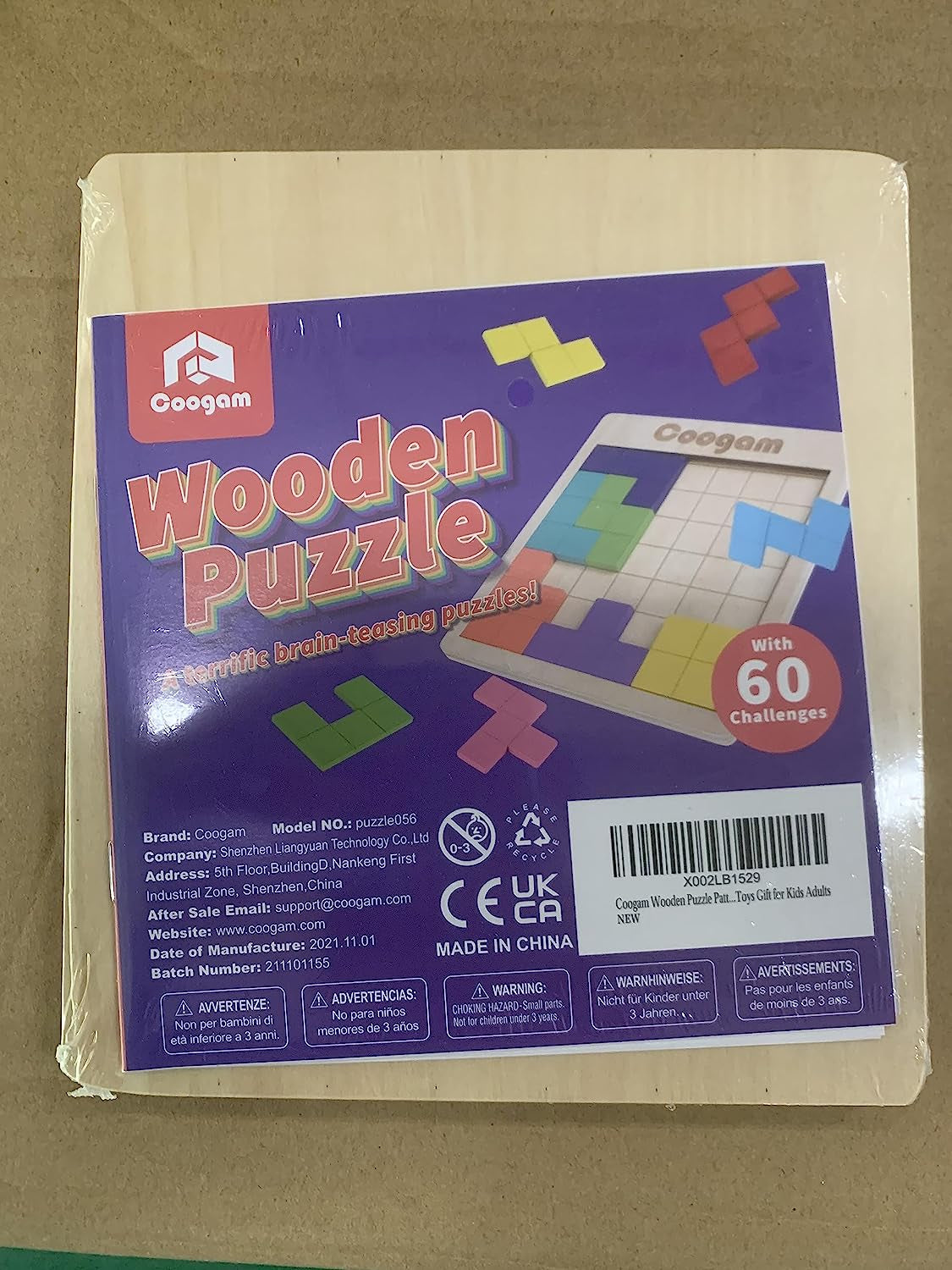 Wooden Puzzle Pattern Blocks Brain Teasers Game with 60 Challenges, 3D Russian Building Toy Wood Tangram Shape Jigsaw Puzzles Montessori STEM Educational Toys Gift for Kids Adults