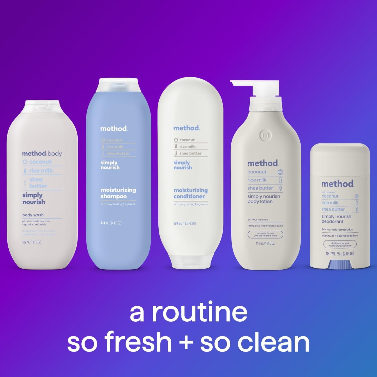 Moisturizing Shampoo, Simply Nourish with Shea Butter, Coconut, and Rice Milk Scent Notes, Paraben and Sulfate Free, 14 Oz (Pack of 1)