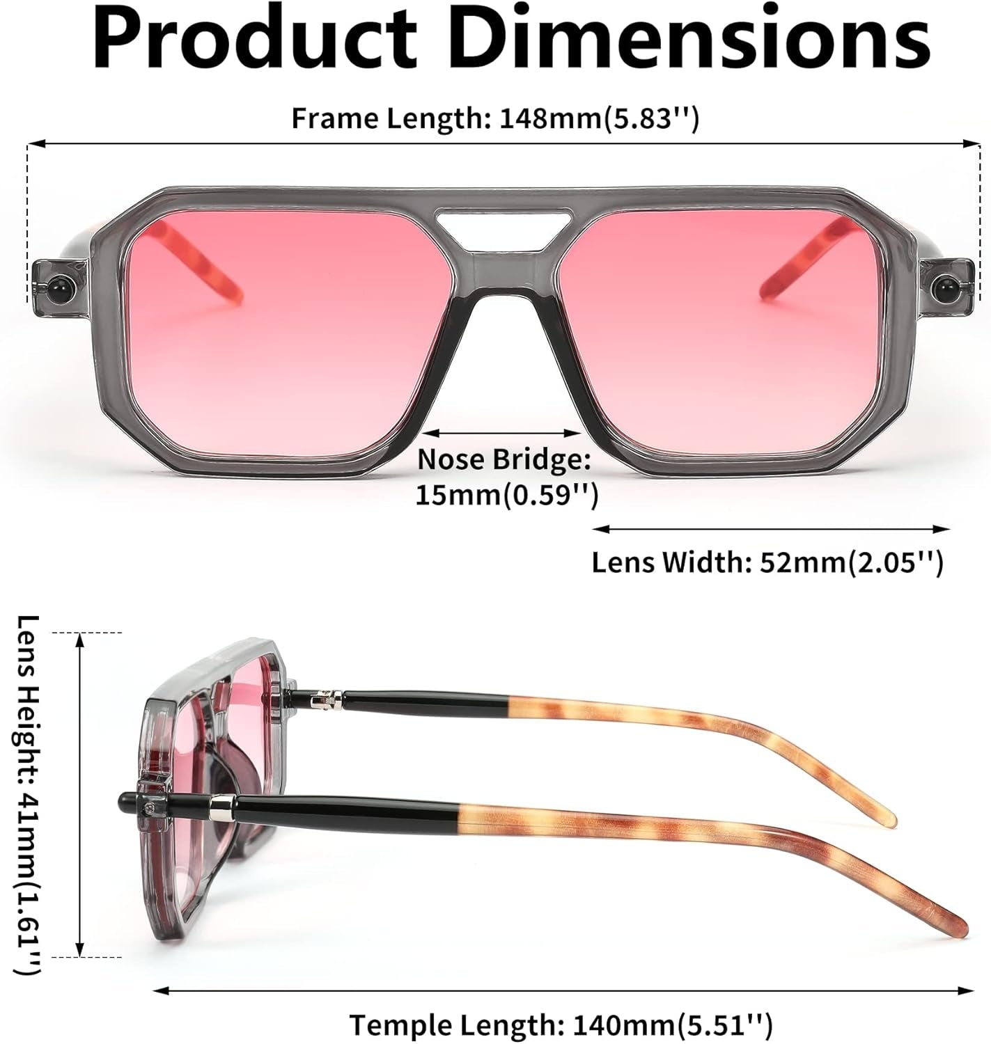 Vintage Square 70S Flat Aviator Sunglasses Women Men Classic Retro Stylish Frame UV400 Sunglasses B2622