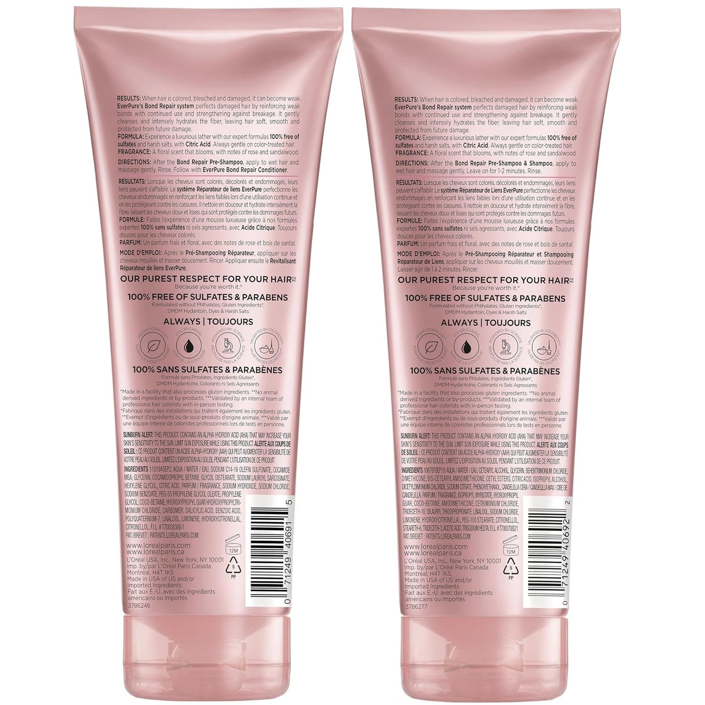 Everpure Sulfate-Free Vegan Hair Care Kit - Shampoo and Conditioner to Strengthen and Repair Hair Bonds (Packaging May Vary)