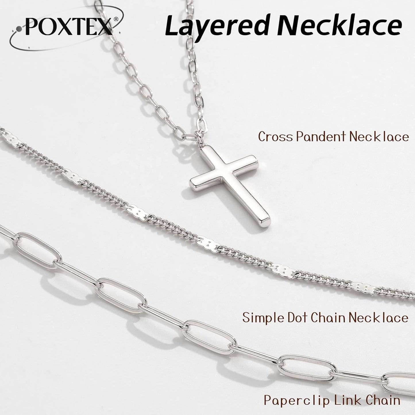 Layered Gold Necklaces for Women, Stackable Dainty 14K Gold Silver Plated Trendy Simple Heart Diamond Cross Bow Circle Pendant Paperclip Choker Dot Chain Necklace,Jewelry Set Gifts for Women