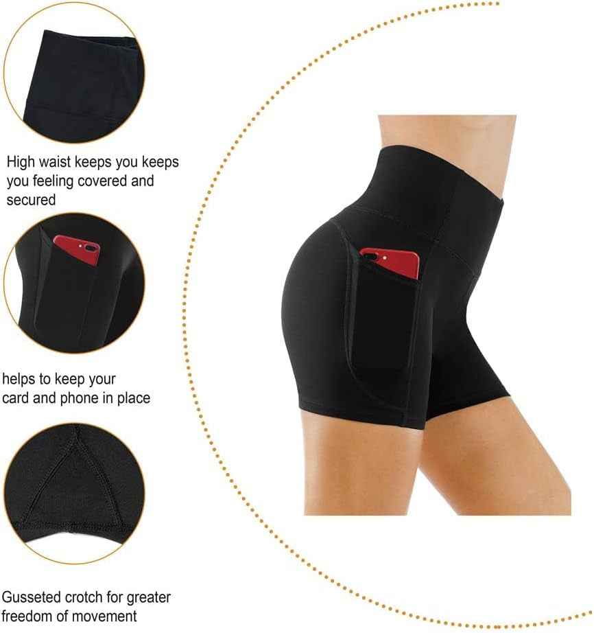 Women'S High Waist Workout Shorts Breathable Dolphin Split Elastic Lounge Yoga Shorts