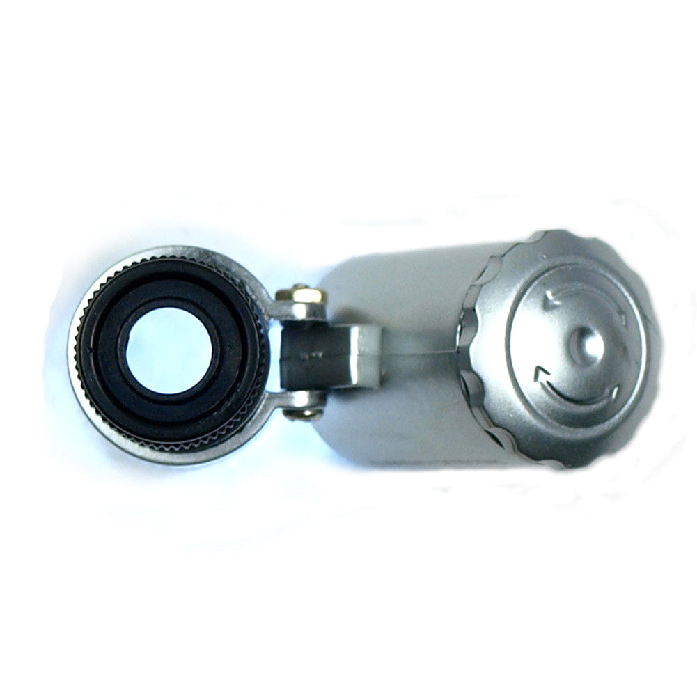 60x Eye Jeweler Loupe with LED UV Light Pocket Magnifying Glass Jeweler Magnifier Adjustable Focus Mini Microscope for Gem Coins