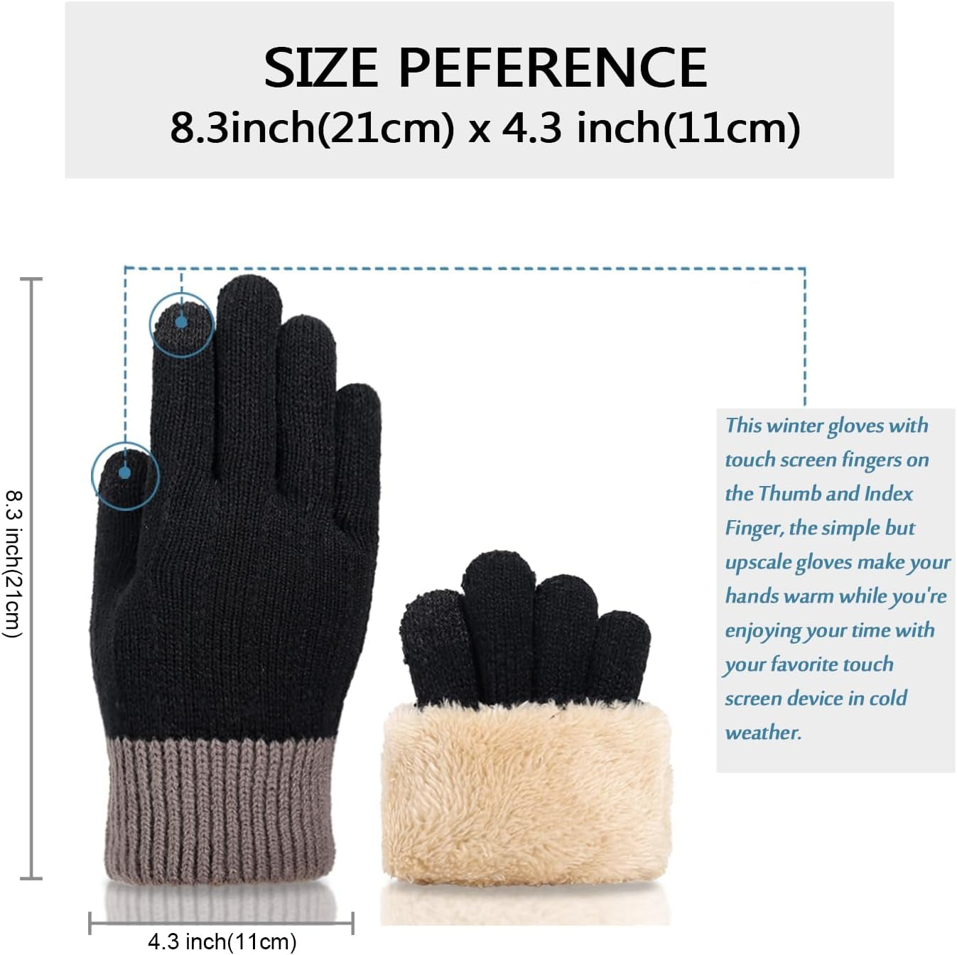 Warm Winter Beanie Hat & Scarf Gloves Set Stylish Knit Skull Cap for Men Women (01 Black)