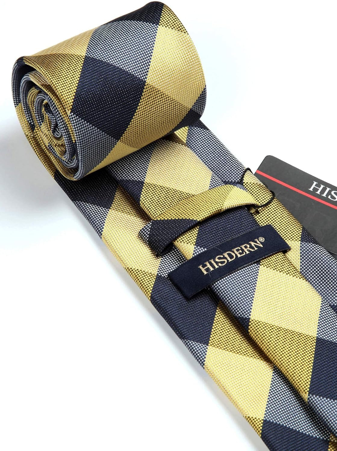 Ties for Men Formal Business Plaid Checked Mens Ties and Pocket Square Set Classic Wedding Necktie Handkerchief