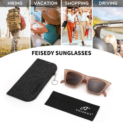 Vintage Square Cat Eye Sunglasses Women Trendy Cateye Sunglasses B2473