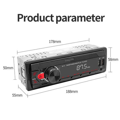 UNITOPSCI 12V 1DIN In-Dash Car Radio Stereo Autoradio Bluetooth Digital Audio Music Car Radio MP3 Player with Remote Control Bluetooth/Fm/Usb/Sd/Aux-In Colorful Lights