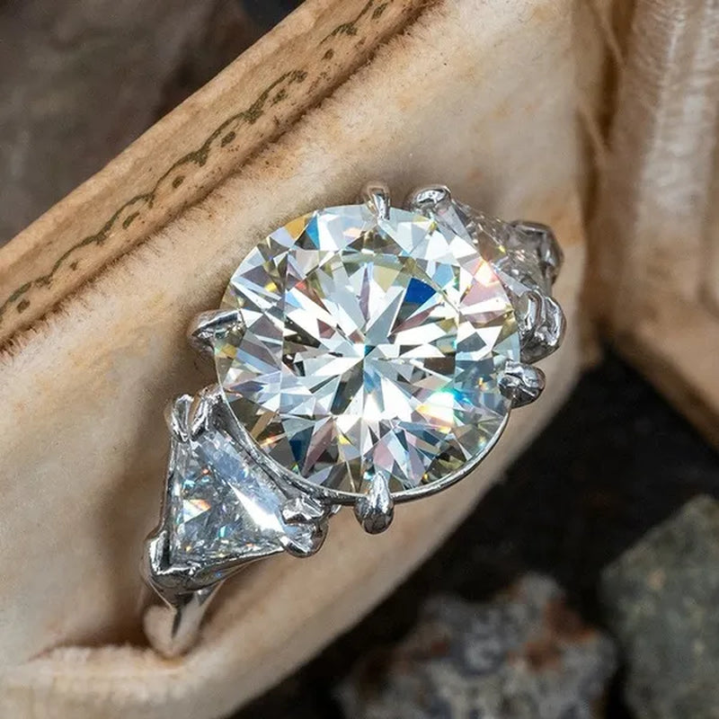 Women's Ring 925 Sterling Silver Natural 2.0ct Diamond Moissanite Round Cut Wedding Engagement Rings for Women Jewelry