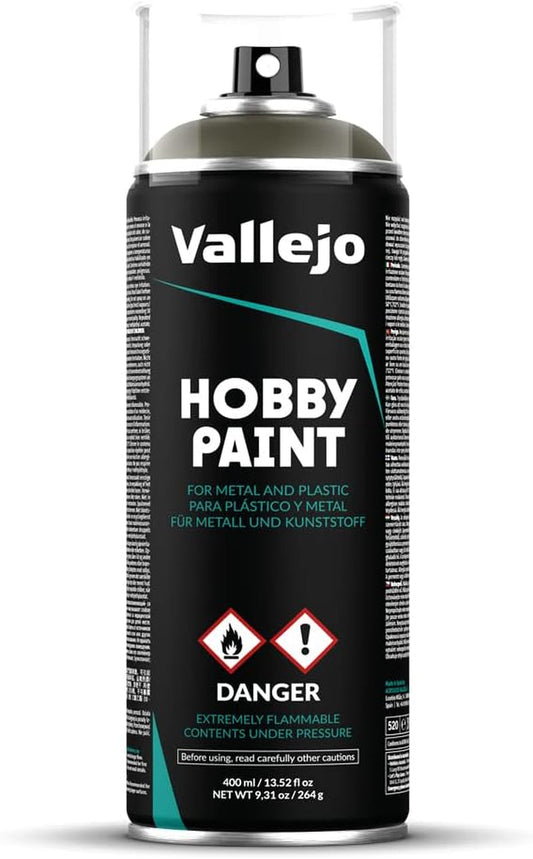 '- Hobby Paint Spray AFV | Russian Green 4B0 400 Ml. (13.5 Fl.Oz.) | Creates Perfect Matt and Self Levelling Finish | Equipped with 2 Different Nozzles