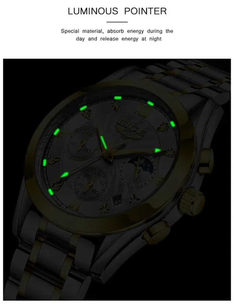 LIGE Luxury Ladies Watch Women Waterproof Rose Gold Steel Strap Women Wrist Watches Top Brand Bracelet Clocks Relogio Feminino