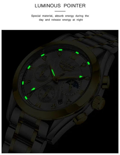 LIGE Luxury Ladies Watch Women Waterproof Rose Gold Steel Strap Women Wrist Watches Top Brand Bracelet Clocks Relogio Feminino