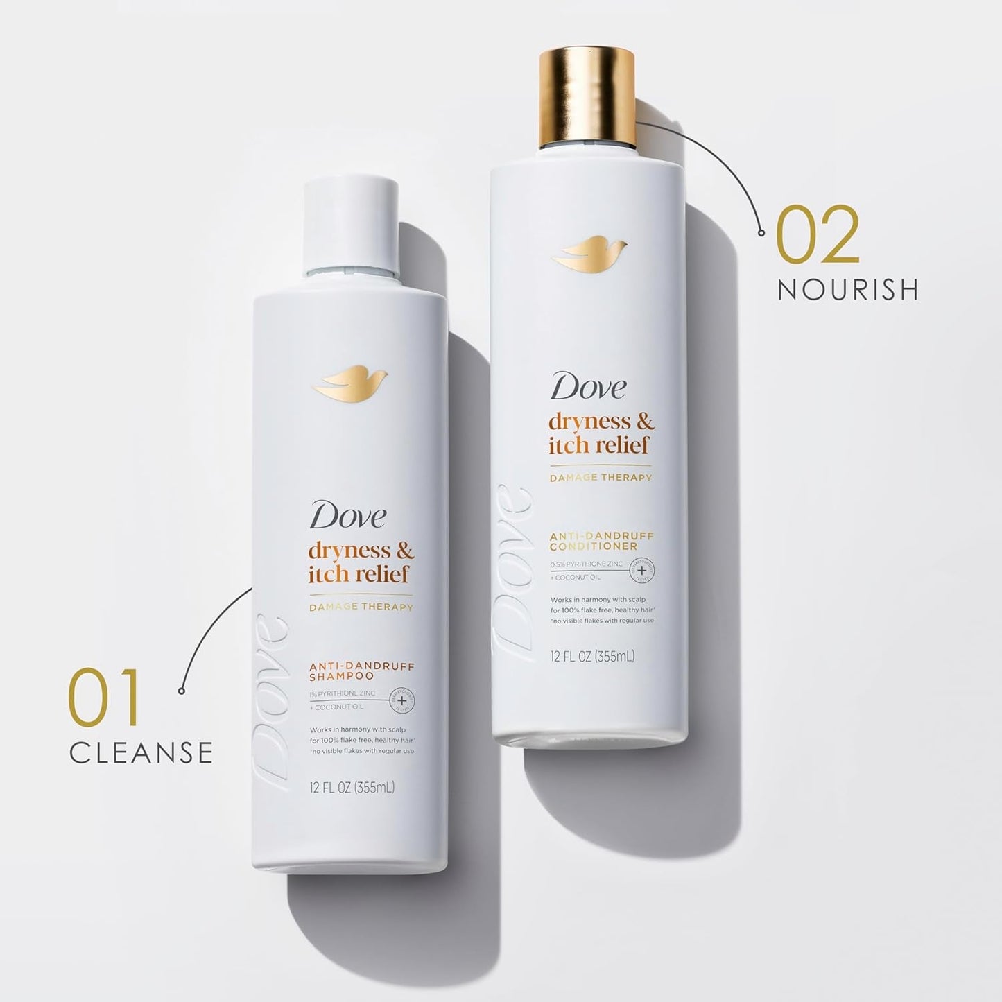 Damage Therapy Derma Shampoo Dryness + Itch for Flaky Scalp with Pyrithione Zinc and Coconut Oil 12 Fl Oz