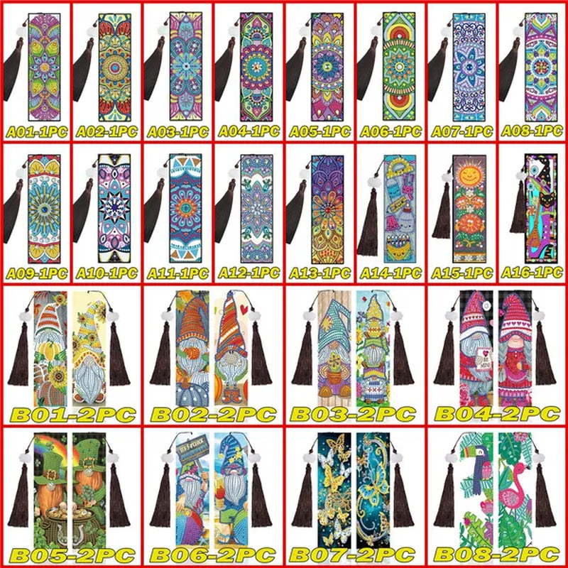100 Styles DIY Butterfly Flower Diamond Painting Tassel Leather Bookmark 5D Fashion Cross Stitch Craft Christmas Gift @#A11