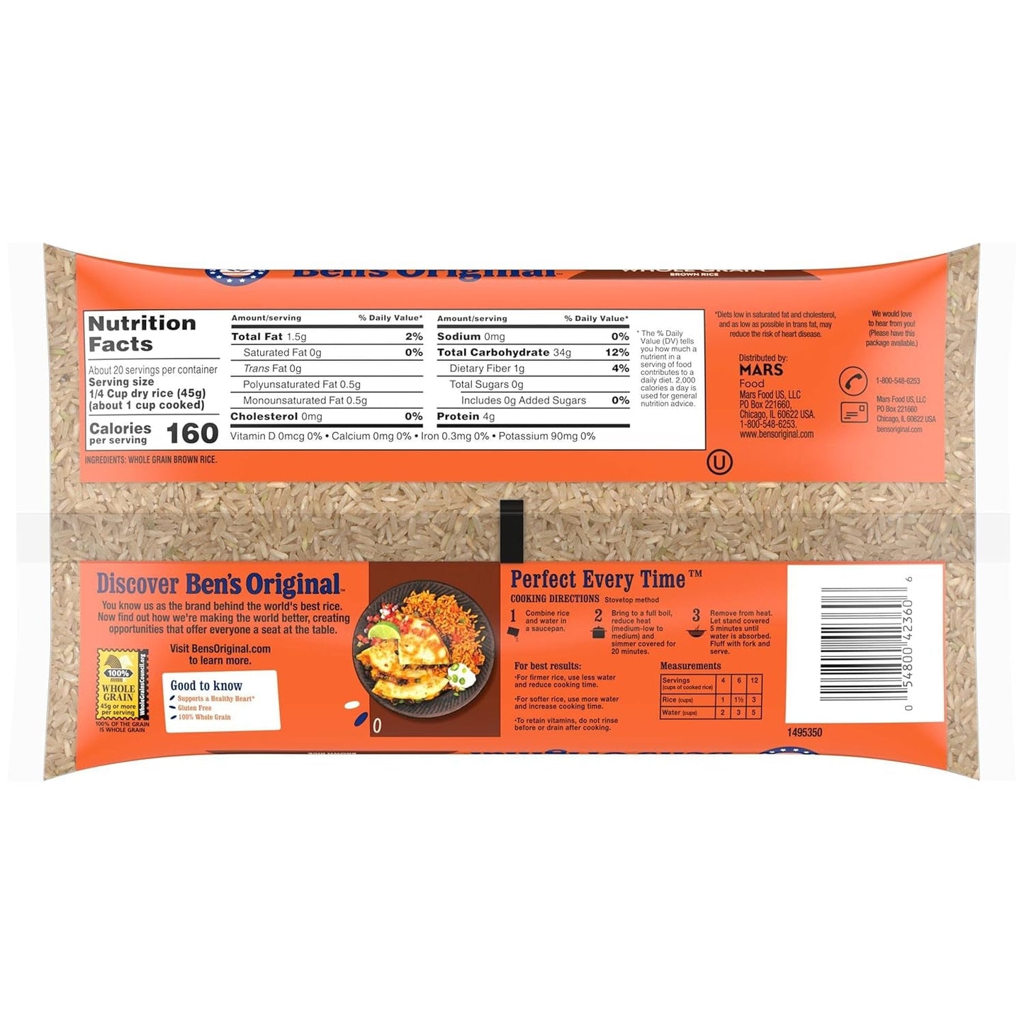 Whole Grain Brown Rice, 2 Lb Bag