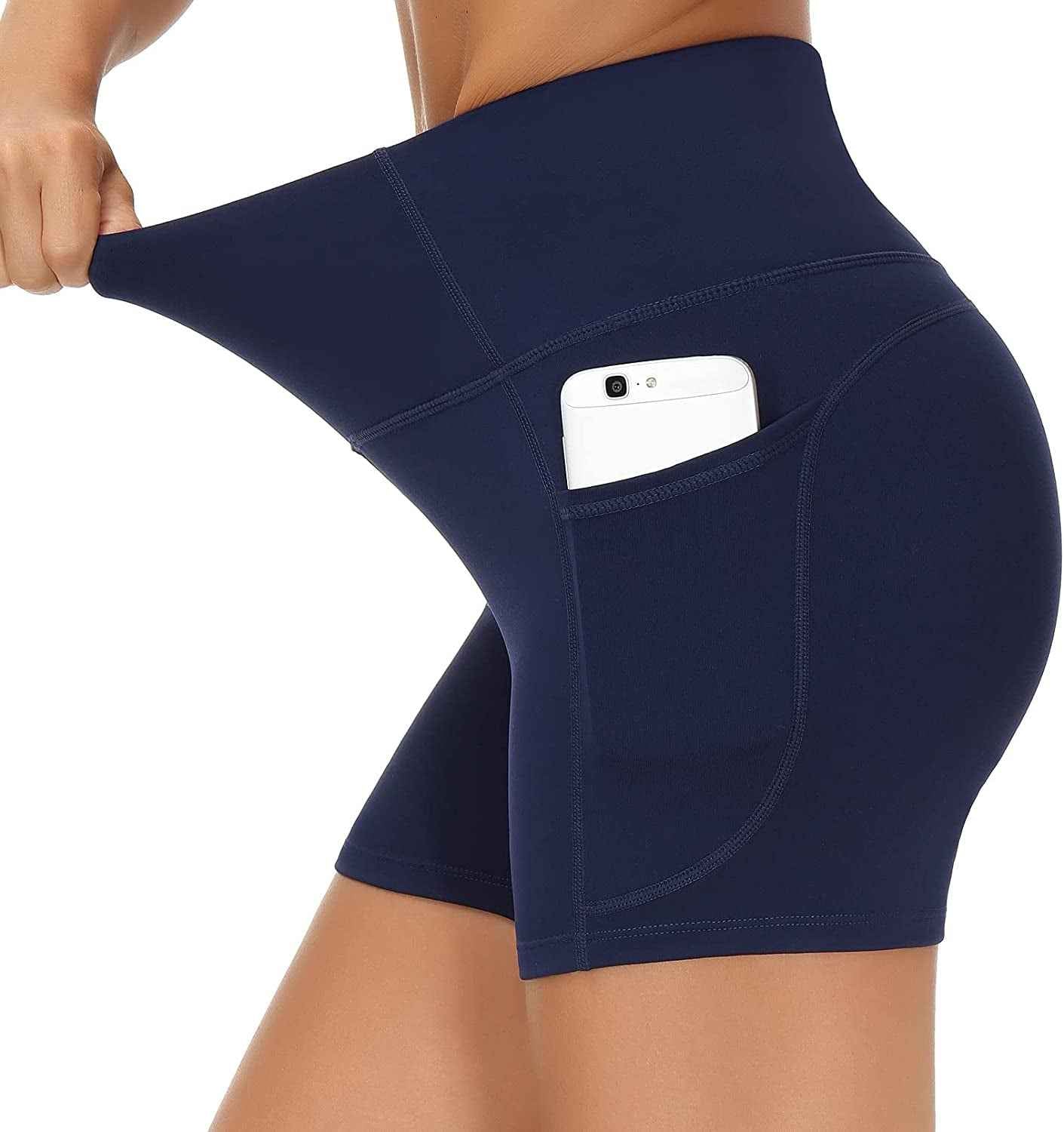 Women'S High Waist Workout Shorts Breathable Dolphin Split Elastic Lounge Yoga Shorts