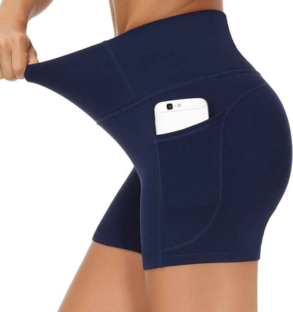 Women'S High Waist Workout Shorts Breathable Dolphin Split Elastic Lounge Yoga Shorts