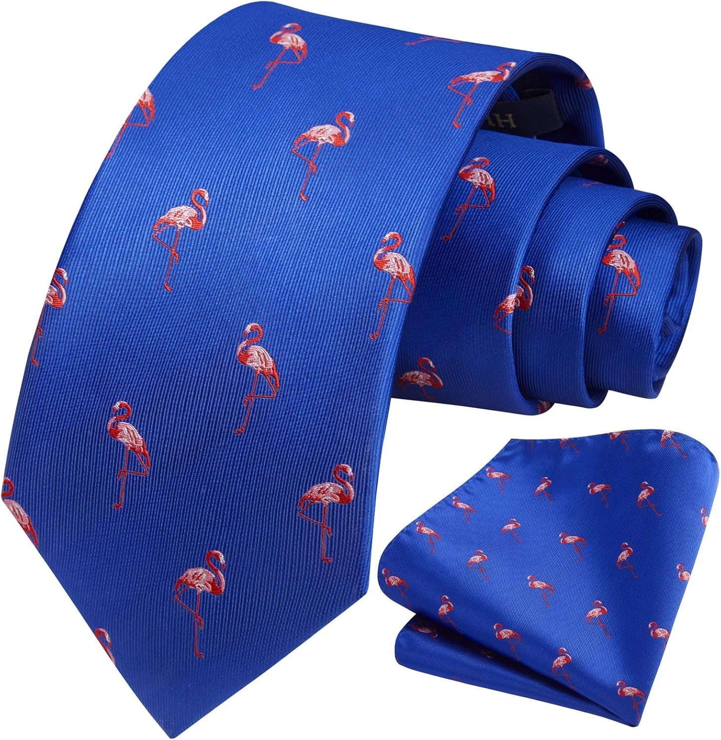 Ties for Men Classic Animal Tie and Pocket Square Set Jacquard Woven Silk Neckties Handkerchief Wedding Party
