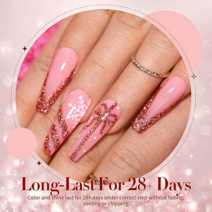 Reflective Glitter Gel Polish Colorful Sparkly Shiny Disco DJ LED Gel Nail Polish Nail Varnish 6PCS 10ML