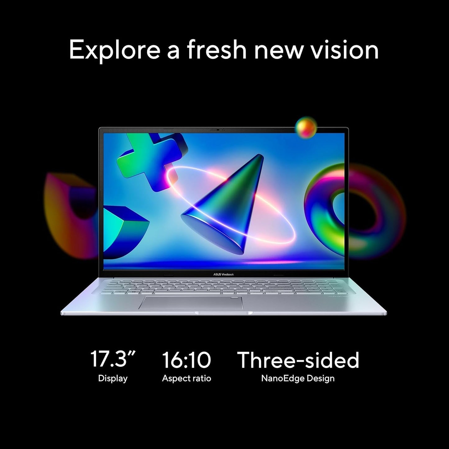 : 2023 Vivobook 17X Laptop, 17.3” FHD Display, Intel Core I9-13900H CPU, 16GB RAM, 1TB SSD, Windows 11 Home, Transparent Silver, K3704VA-DH96-S