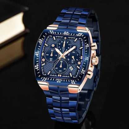 WWOOR New Watch Mens Luxury Square Big Dial Men Watch Waterproof Sports Military Chronograph Quartz Wristwatch Relogio Masculino