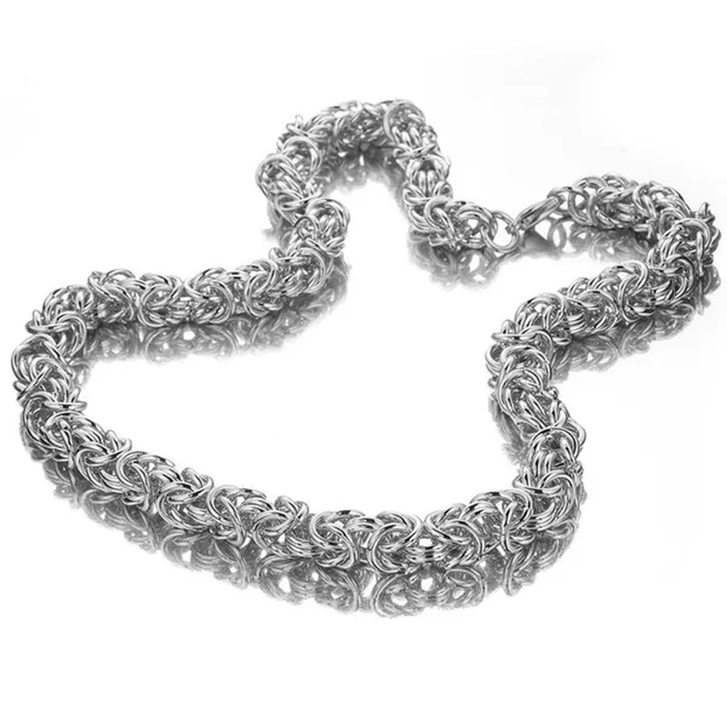 6/8/10mm Wide Fashion 316L Stainless Steel Silver/Gold Round Circle Byzantine Link Chain Men/Women Necklace 1PCS New